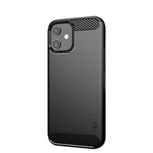 iPhone 12 mini Brushed Texture Carbon Fiber Soft TPU Case